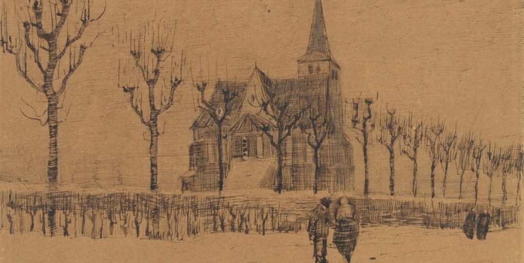 Landschap met kerk